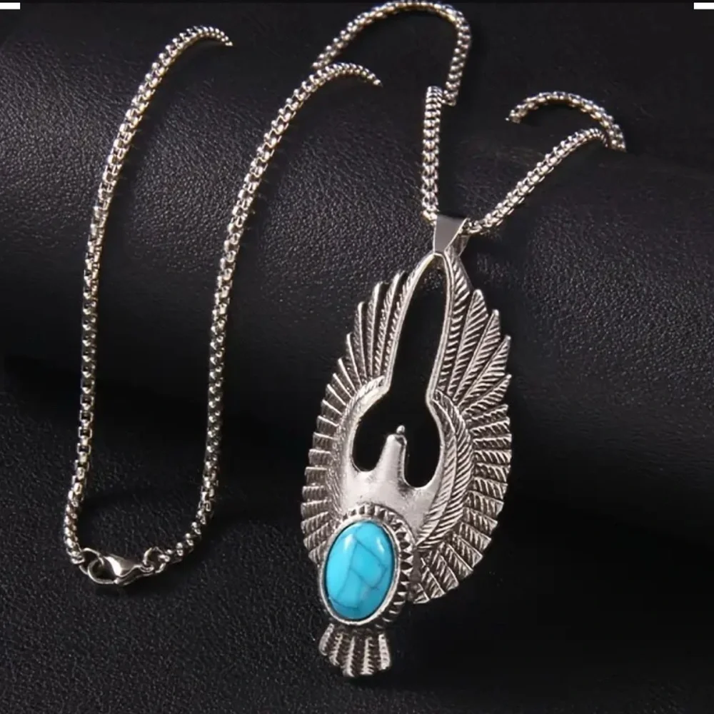 Silver Turquoise Pendant Necklace